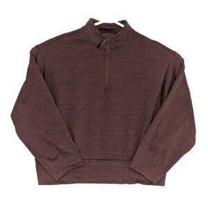 Athleta Womens XL Brown Altitude Polartec Half Zip Sweatshirt Fleece Training